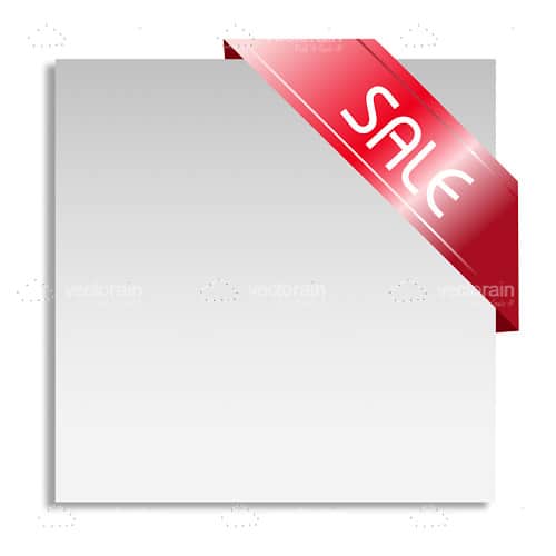 Blank Board with Red Sale Ribbon